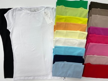 KOLORY Bluzka T-shirt w łódkę miła bawełna PREMIUM polska marka LaTynka TOP