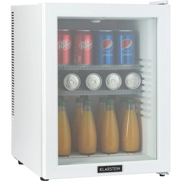 MAŁA LODÓWKA MINI CHŁODZIARKA MINIBAR KLARSTEIN LED 38CM 32L BIAŁA