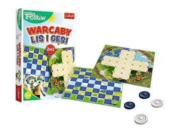 Gra Planszowa 2w1 Warcaby + Lis i Gęsi Rodzina Treflików 02301 LS