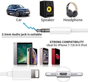 Aux-кабель мини-джек 3,5 мм для iPhone Lightning 1 м