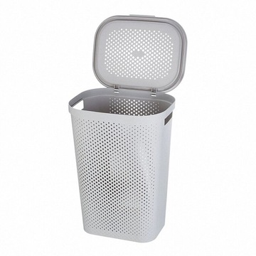 Корзина для белья Infinity Grey, 60 л, CURVER, пластик, большая, серебристая
