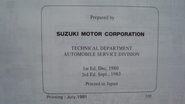 Suzuki Alto książka napraw Suzuki Alto 1980-1983 rok serwisówka