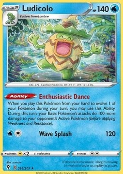 Pokemon TCG Wodny - Ludicolo (EVS 034) HOLO