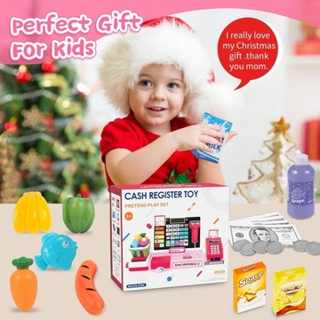 Образовательный кассовый аппарат с сенсорным экраном и тележкой для детского рынка