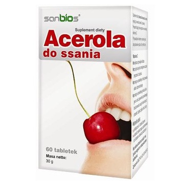 Sanbios Acerola do ssania Naturalna Witamina C + Żurawina