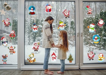 РОЖДЕСТВЕНСКИЕ НАКЛЕЙКИ на окна БОЛЬШОЙ НАБОР супер 03