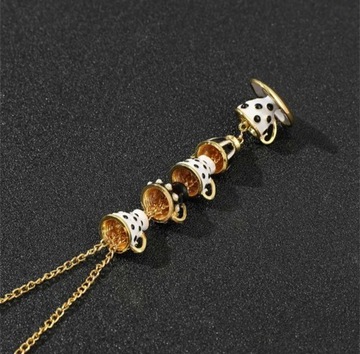 ДЛИННОЕ ЗОЛОТОЕ ОЖЕРЕЛЬЕ МОДНЫЙ БОЛЬШОЙ КУЛОН-ЧАШКА 2В1 55 см подарок