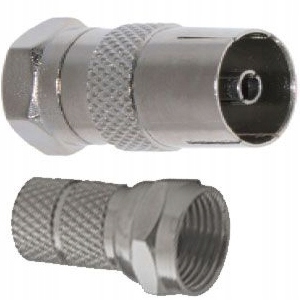 PRZEJŚCIE WTYK F - WTYK ANTENOWY TV + WTYK F DVB-T