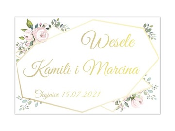 Duży plakat Weselny Personalizowany 60x40cm