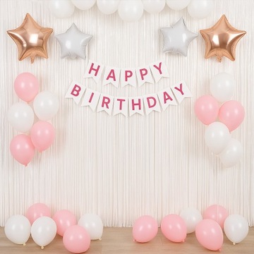 Kurtyna dekoracyjna biała Chrzest Wesele Urodziny 100x200 imprezowa kurtyna