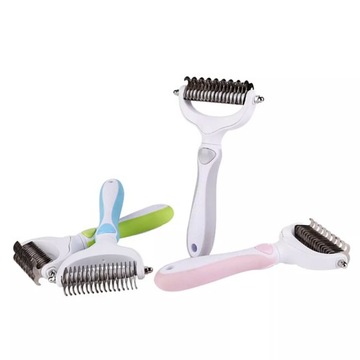 Матовая расческа TRIMER удаляет мертвую собачью шерсть.