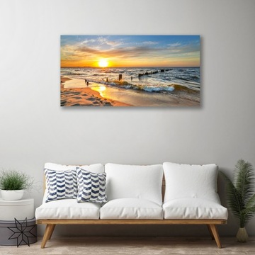 Печать на холсте Морской закат Пляж 120x60