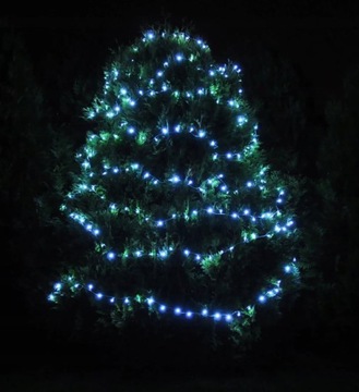 Рождественские гирлянды 200 светодиодов для улицы, холодный белый цвет