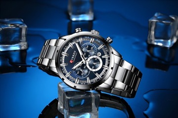 CURREN МУЖСКИЕ ЧАСЫ КЛАССИЧЕСКИЙ ЭЛЕГАНТНЫЙ ХРОНОГРАФ ДАТА 5 ЦВЕТОВ