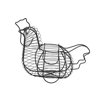 Metalowy kosz na jajka kurze Wystrój rustykalny Druciany kosz do zbierania Kosz na kurczaki