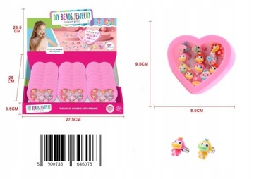 PIERŚCIONEK DZIECIĘCA BIŻUTERIA ZESTAW 12SZT