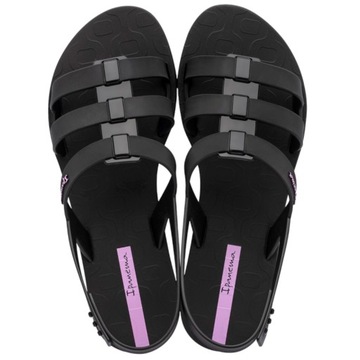 Sandały damskie Sportowe Ipanema Style Płaskie Eleganckie Wygodne Czarne 38