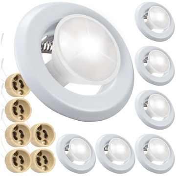 6x OCZKO OKRĄGŁA BIAŁA OPRAWKA SUFITOWA METALOWA DO ŻARÓWEK LED GU10 230V