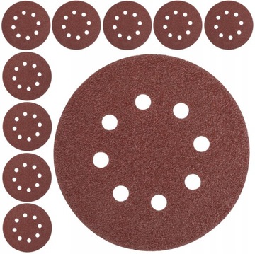 10 sztuk PAPIER ŚCIERNY RZEP KRĄŻEK DYSK 180mm P180 Z OTWORAMI