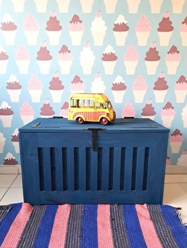 ECOSTYL ДЕРЕВЯННЫЙ ЯЩИК - ТЕМНО-СИНИЙ цвет, 140л