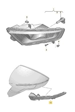 LEVÝ BLIKAČ ZRCÁTKO SEAT ARONA IBIZA 2018-. LED