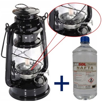 LAMPA NAFTOWA czarna oryginalna 24cm