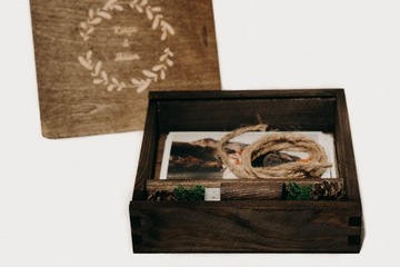 Флешка 32Гб + деревянная коробка для фотографий 10х15