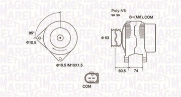 ALTERNÁTOR 063731905010 MAGNETI MARELLI BMW 5 6 7