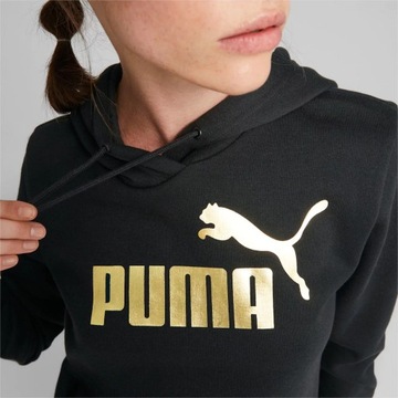 BLUZA DAMSKA Z KAPTUREM DRESOWA ESS+ METALLIC PUMA