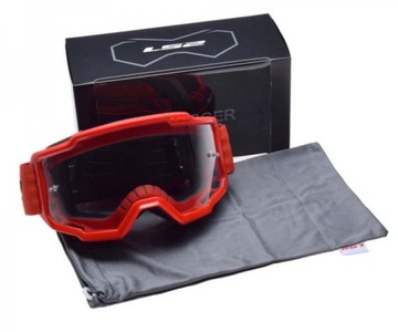 LS2 GOGLE MOTOCYKLOWE ENDURO/MOTOCROSS CHARGER RED SZYBA PRZEZROCZYSTA