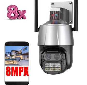 OBROTOWA KAMERA ZEWNĘTRZNA IP WiFi 4xZOOM DETEKCJA 4K ULTRA HD 8MPx 8MP