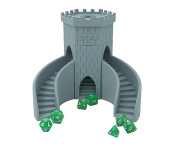 Башня с двойной лестницей, башня с магнитными кубиками - Dice Tower Grey j