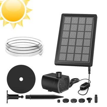 СОЛНЕЧНЫЙ НАСОС ФОНТАННЫЙ НАСОС С СОЛНЕЧНОЙ ПАНЕЛЬЮ + 4 ФОРСУНКИ 5 Вт