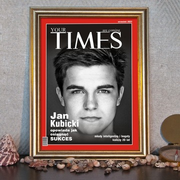 Okładka z Twoim zdjęciem w ekskluzywnej, dużej, złotej ramie A3+