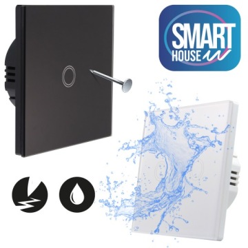 ВЫКЛЮЧАТЕЛЬ СВЕТОДИОДНОГО СВЕТА двойной СТЕКЛЯННЫЙ сенсорный