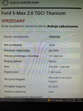 Ford S-Max I Van 2.0 TDCi 140KM 2009 FORD S-MAX 2.0 TDCi 140 KM TITANIUM - 121 000km !!!, zdjęcie 22