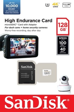 SanDisk 128 ГБ MICRO SDXC High Endurance, 100 МБ/с