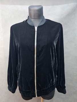 New Look bluza kurtka bomber czarna welurowa 46