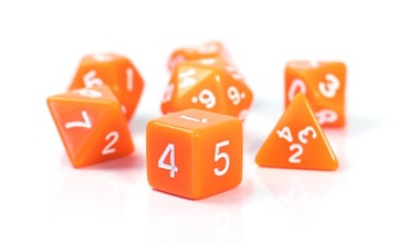 POMARAŃCZOWY ZESTAW 7 KOŚCI KOSTEK RPG