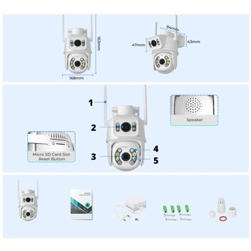KAMERA OBROTOWA PODWÓJNA WIFI ZEWNĘTRZNA ULTRA HD Zoom 2 Obiektywy ICSEE