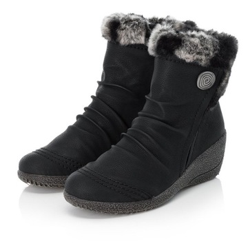 RIEKER TEX buty, botki damskie czarne Y0363