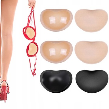3x WKŁADKI PUSH UP STRÓJ KĄPIELOWY BIUSTONOSZ BIKINI SILIKONOWE