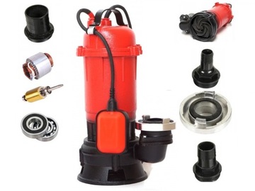 Насос для септика с измельчителем и поплавком с пожарным шлангом длиной 20 м.