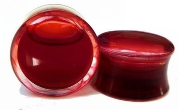 Plug tunel LIQUID krew BLOOD akrylu akrylowy saddle siodłowy czerwony 16mm