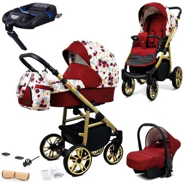 Wózek 4w1 dziecięcy BabyLux ColorLux + baza Isofix