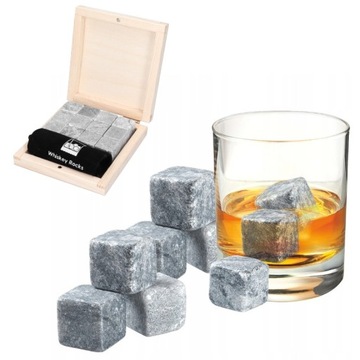 Kamienie kostki do whisky drewniane opakowanie 12 szt ZESTAW do Drinków XXL