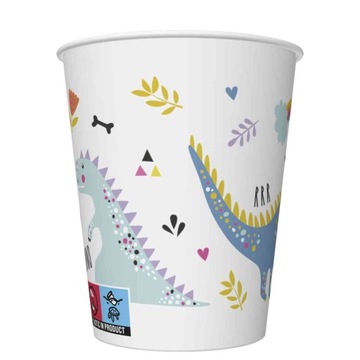 KUBECZKI PAPIEROWE DINOZAURY 250ml 8 szt. POL-MAK