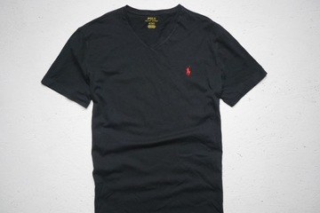 Ralph Lauren Polo koszulka basic tee logo czarna v-neck M