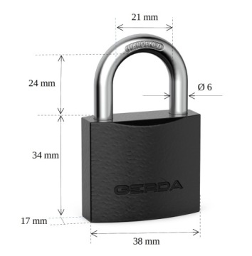 Замок навесной чугунный 40мм GRKZP40 Gerda