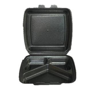 Menubox Linpac styropianowy 3ny trójdzielny czarny